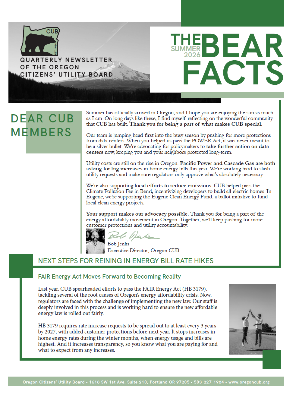 First page of the 2026 Summer Newsletter