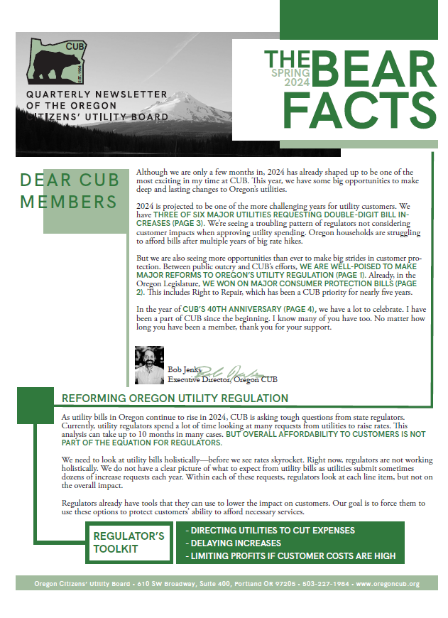 Image of the first page of the 2024 Spring Newsletter