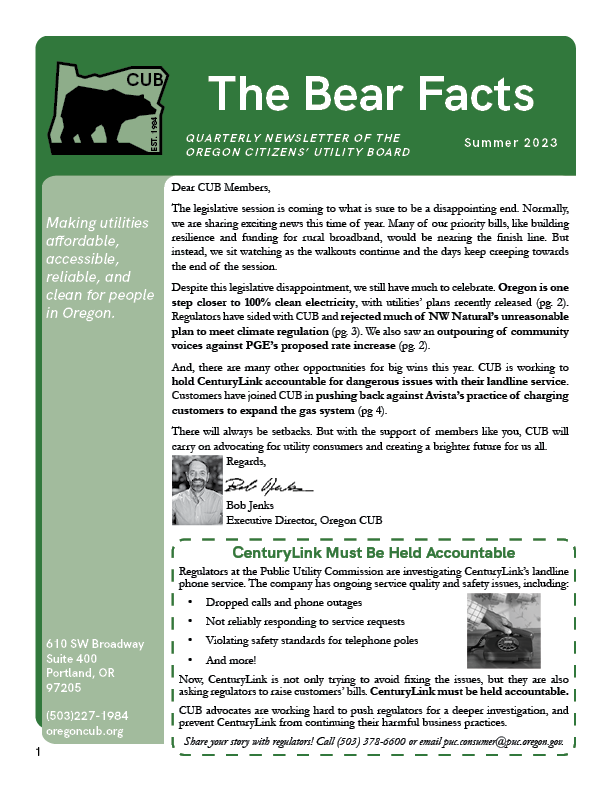 Image of the first page of the 2023 Summer Newsletter