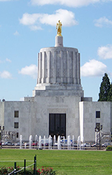 Oregon Capitol building with blue sky