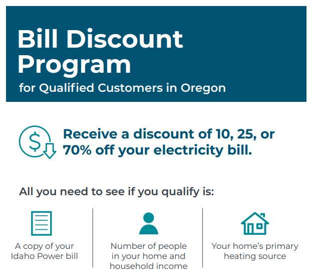 Idaho Power bill discount program flyer
