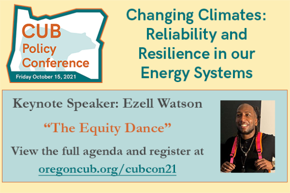 2021 CUB Conference banner featuring keynote speaker Ezell Watson