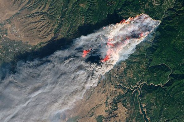 The 2018 Camp Fire in Paradise, CA as captured by the Landsat 8 NASA satellite