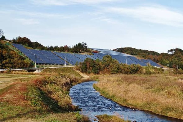 Distance view of a solar power installation