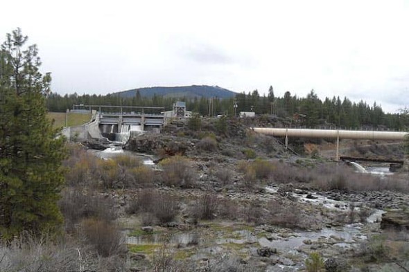 John C Boyle Dam on the Klamath River, slated for removal in 2023