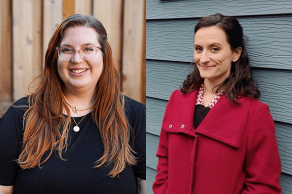 New CUB policy staff members Kate Ayres (l) and Jennifer Hill-Hart (r)