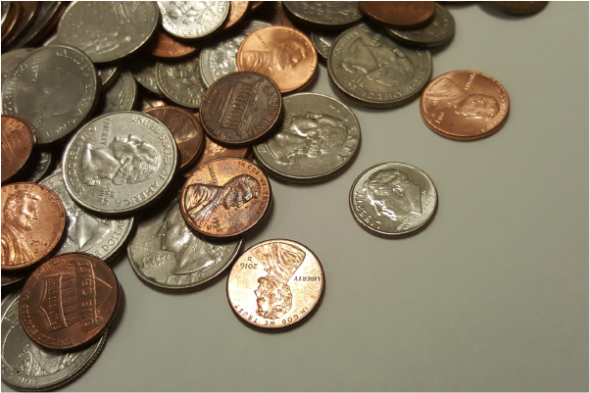 Image of a pile of coins on a table