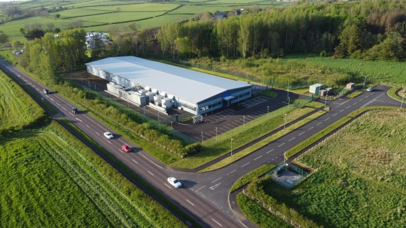 Data center surrounded by farmland