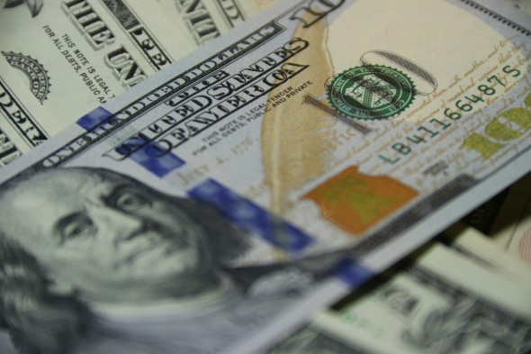 Money on a dark background