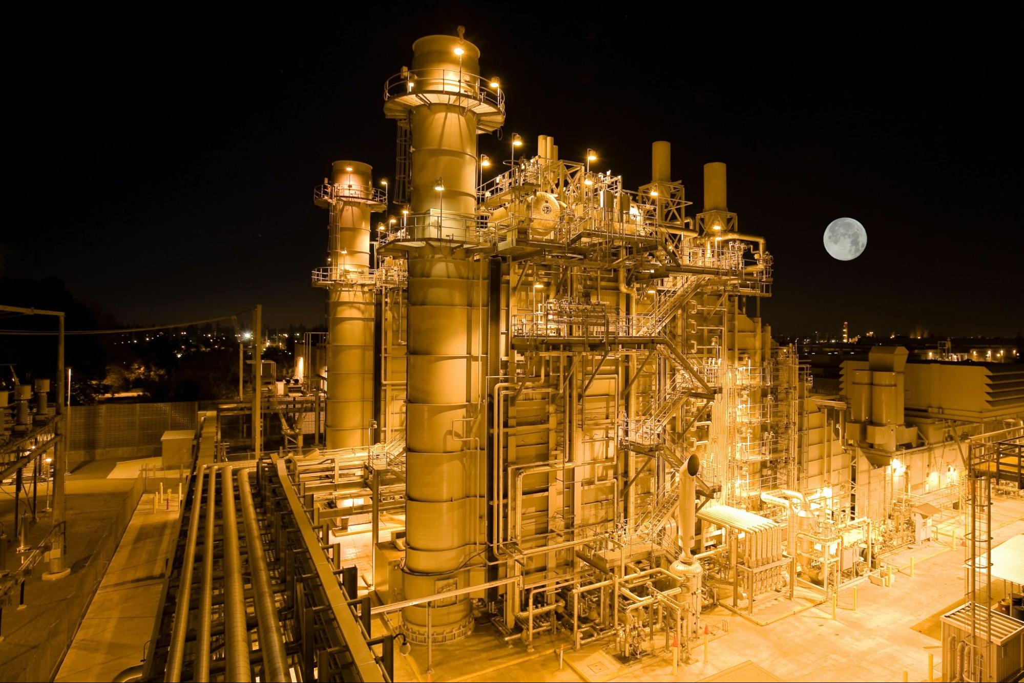 Power plant at night
