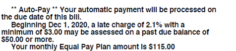 NW Natural bill example: Additional Information