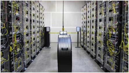 The backside of the battery towers.